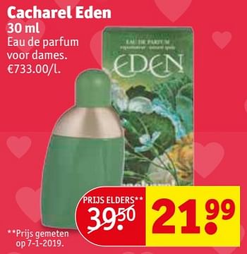 Promoties Cacharel eden edp - Cacharel - Geldig van 12/02/2019 tot 24/02/2019 bij Kruidvat