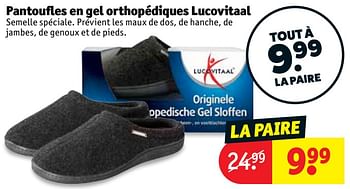 overdrijving koelkast Aanzienlijk Lucovitaal Pantoufles en gel orthopédiques lucovitaal - Promotie bij  Kruidvat