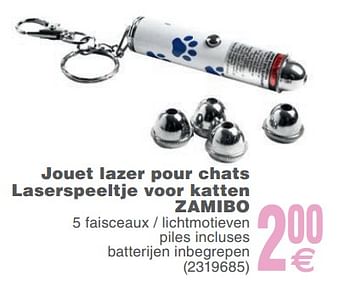 Promoties Jouet lazer pour chats laserspeeltje voor katten zamibo - Zamibo - Geldig van 12/02/2019 tot 25/02/2019 bij Cora