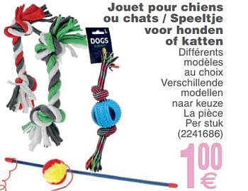Promoties Jouet pour chiens ou chats - speeltje voor honden of katten - Huismerk - Cora - Geldig van 12/02/2019 tot 25/02/2019 bij Cora