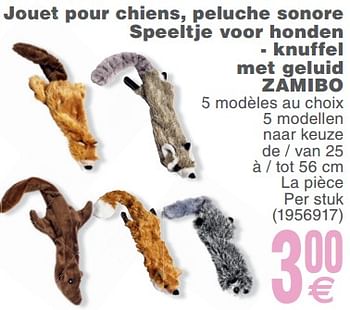 Promoties Jouet pour chiens, peluche sonore speeltje voor honden - knuffel met geluid zamibo - Zamibo - Geldig van 12/02/2019 tot 25/02/2019 bij Cora
