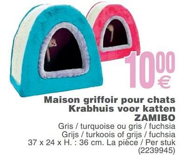 Promoties Maison griffoir pour chats krabhuis voor katten zamibo - Zamibo - Geldig van 12/02/2019 tot 25/02/2019 bij Cora