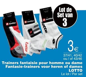 Promoties Trainers fantaisie pour homme ou dame fantasie-trainers voor heren of dames lotto - Lotto - Geldig van 12/02/2019 tot 25/02/2019 bij Cora