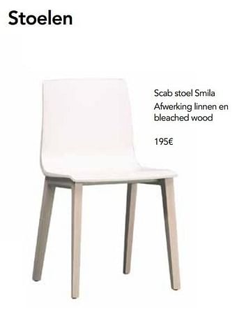 Promoties Scab stoel smila afwerking linnen en bleached wood - Huismerk - Eggo - Geldig van 01/01/2019 tot 31/12/2019 bij Eggo