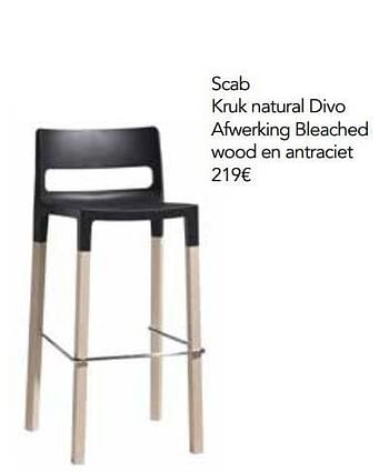 Promotions Scab kruk natural divo afwerking bleached wood en antraciet - Produit maison - Eggo - Valide de 01/01/2019 à 31/12/2019 chez Eggo