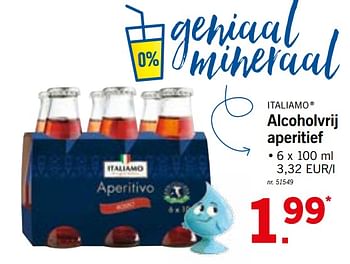 Promoties Alcoholvrij aperitief - Italiamo - Geldig van 18/02/2019 tot 23/02/2019 bij Lidl