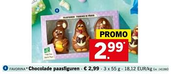 Promoties Chocolade paasfiguren - Favorina - Geldig van 18/02/2019 tot 23/02/2019 bij Lidl