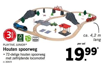 Promoties Houten spoorweg - Playtive Junior - Geldig van 18/02/2019 tot 23/02/2019 bij Lidl