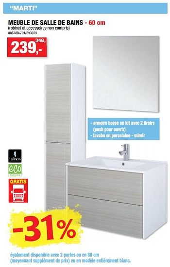 Promotion Hubo Meuble De Salle De Bains Lafiness Cuisine Salle De Bain Valide Jusqua 4 Promobutler