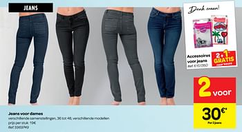 Promoties Jeans voor dames - Huismerk - Carrefour  - Geldig van 13/02/2019 tot 25/02/2019 bij Carrefour