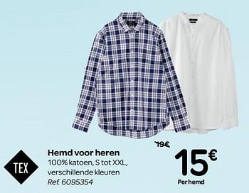 Promoties Hemd voor heren - Tex - Geldig van 13/02/2019 tot 25/02/2019 bij Carrefour