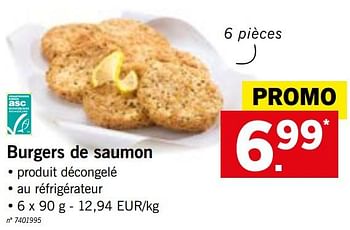 Promotions Burgers de saumon - Produit maison - Lidl - Valide de 18/02/2019 à 23/02/2019 chez Lidl