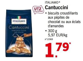 Promotions Cantuccini - Italiamo - Valide de 18/02/2019 à 23/02/2019 chez Lidl