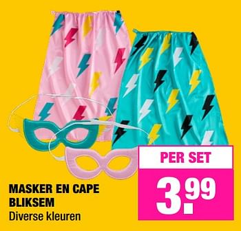 Promoties Masker en cape bliksem - Huismerk - Big Bazar - Geldig van 11/02/2019 tot 24/02/2019 bij Big Bazar