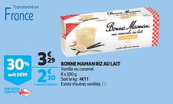Promoties Bonne maman riz au lait - Bonne Maman - Geldig van 13/02/2019 tot 19/02/2019 bij Auchan
