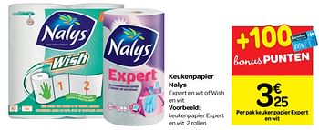 Promoties Keukenpapier expert en wit - Nalys - Geldig van 13/02/2019 tot 25/02/2019 bij Carrefour