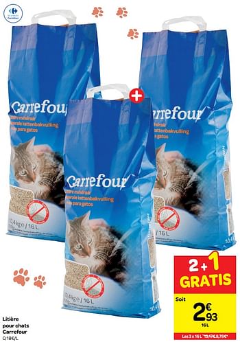 Promotion Carrefour Litiere Pour Chats Carrefour Produit Maison Carrefour Animaux Et Accessoires Valide Jusqua 4 Promobutler