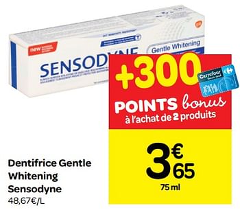Promotions Dentifrice gentle whitening sensodyne - Sensodyne - Valide de 13/02/2019 à 25/02/2019 chez Carrefour