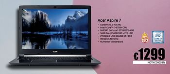 Promoties Acer aspire 7 - Acer - Geldig van 14/02/2019 tot 07/03/2019 bij Compudeals