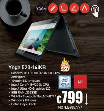 Promoties Yoga 520-14ikb - Lenovo - Geldig van 14/02/2019 tot 07/03/2019 bij Compudeals