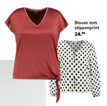 Promoties Blouse met stippenprint - Huismerk - MS Mode - Geldig van 15/02/2019 tot 15/03/2019 bij MS Mode