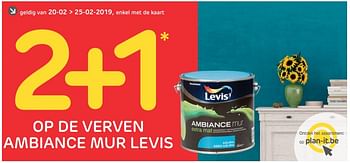 Promoties 2+1 op de verven ambiance mur levis - Levis - Geldig van 20/02/2019 tot 25/02/2019 bij BricoPlanit