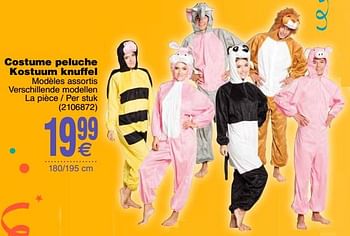 Promotions Costume peluche kostuum knuffel - Produit maison - Cora - Valide de 19/02/2019 à 04/03/2019 chez Cora