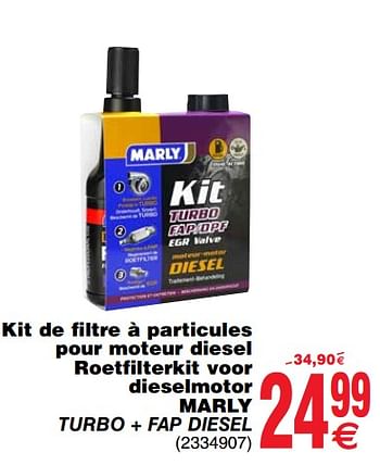 Promoties Kit de filtre à particules pour moteur diesel roetfilterkit voor dieselmotor marly turbo + fap diesel - Marly - Geldig van 19/02/2019 tot 04/03/2019 bij Cora