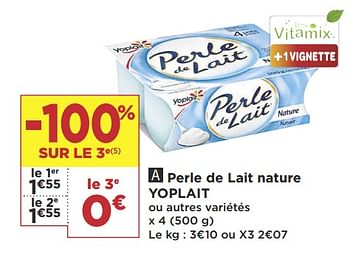 Promotions Perle de lait nature yoplait - Yoplait - Valide de 19/02/2019 à 03/03/2019 chez Super Casino