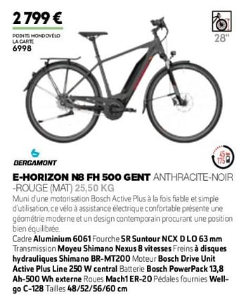 Promoties E-horizon n8 fh 500 gent anthracite-noir-rouge mat - Bergamont  - Geldig van 01/01/2019 tot 31/12/2019 bij Sport 2000