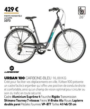 Promotions Urban 100 carbone-blue - Lapierre - Valide de 01/01/2019 à 31/12/2019 chez Sport 2000