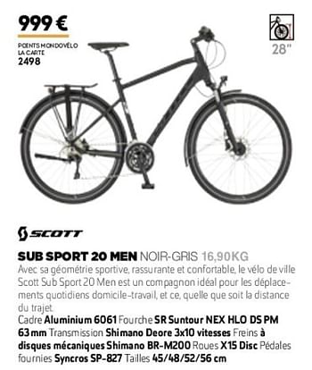 Promoties Sub sport 20 men noir-gris - Scott - Geldig van 01/01/2019 tot 31/12/2019 bij Sport 2000