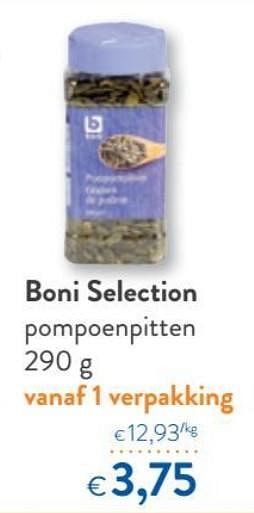 Promoties Boni selection pompoenpitten - Boni - Geldig van 13/02/2019 tot 26/02/2019 bij OKay