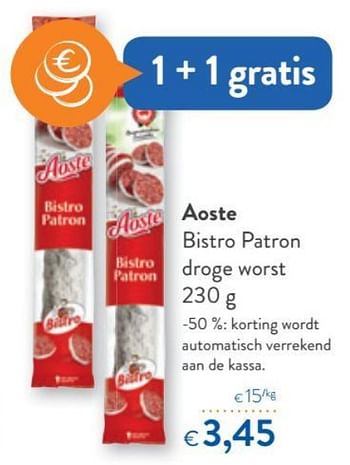 Promoties Aoste bistro patron droge worst - Aoste - Geldig van 13/02/2019 tot 26/02/2019 bij OKay