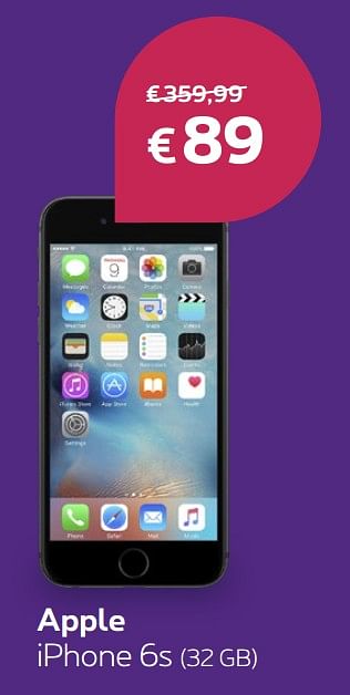 Promotions Apple iphone 6s (32 gb) - Apple - Valide de 04/02/2019 à 28/02/2019 chez Proximus