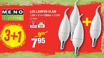 Promoties Led lampen vlam - Meno - Geldig van 14/02/2019 tot 24/02/2019 bij HandyHome