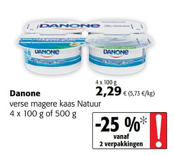 Promoties Danone verse magere kaas natuur - Danone - Geldig van 15/02/2019 tot 26/02/2019 bij Colruyt