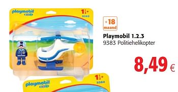 Promoties Playmobil 1.2.3 9383 politiehelikopter - Playmobil - Geldig van 15/02/2019 tot 26/02/2019 bij Colruyt