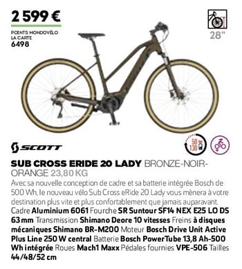 Promotions Sub cross eride 20 lady bronze-noir- orange - Scott - Valide de 01/01/2019 à 31/12/2019 chez Sport 2000