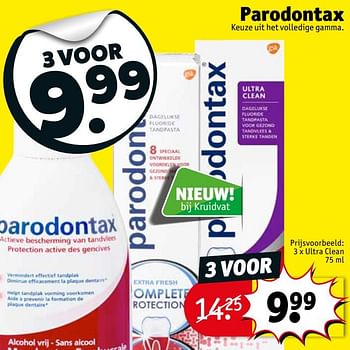 Promotions Ultra clean - Parodontax - Valide de 19/02/2019 à 24/02/2019 chez Kruidvat
