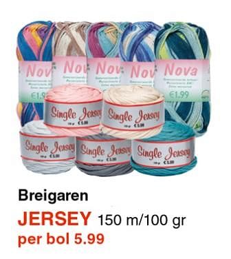 Promoties Breigaren jersey - Huismerk - Wibra - Geldig van 19/02/2019 tot 09/03/2019 bij Wibra