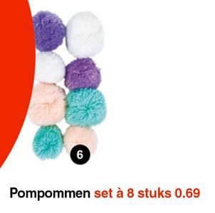 Promoties Pompommen - Huismerk - Wibra - Geldig van 19/02/2019 tot 09/03/2019 bij Wibra