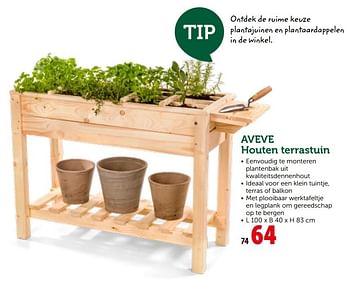 Promoties Aveve houten terrastuin - Huismerk - Aveve - Geldig van 26/02/2019 tot 10/03/2019 bij Aveve