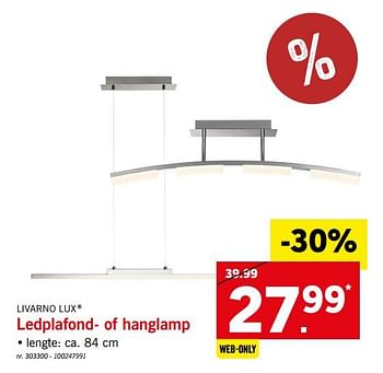 Promoties Ledplafond- of hanglamp - Livarno Lux - Geldig van 25/02/2019 tot 02/03/2019 bij Lidl