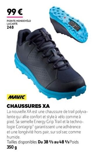 Promotions Chaussures xa - Mavic - Valide de 01/01/2019 à 31/12/2019 chez Sport 2000