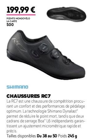 Promotions Chaussures rc7 - Shimano - Valide de 01/01/2019 à 31/12/2019 chez Sport 2000
