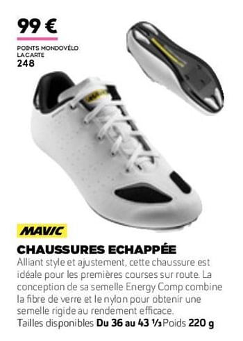Promotions Chaussures echappee - Mavic - Valide de 01/01/2019 à 31/12/2019 chez Sport 2000
