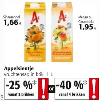 Promoties Appelsientje vruchtensap - Appelsientje - Geldig van 15/02/2019 tot 26/02/2019 bij Colruyt