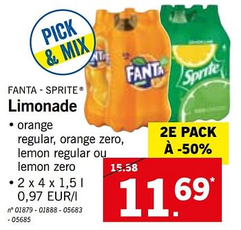 Promotions Limonade - Fanta - Valide de 25/02/2019 à 02/03/2019 chez Lidl