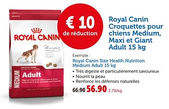 Promotions Royal canin size health nutrition medium adult - Royal Canin - Valide de 26/02/2019 à 10/03/2019 chez Aveve